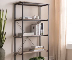 Real Living Rustic 5-Shelf Bookcase -Home Furniture Store 810343917 2