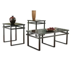 Home Furniture Store 29 3- Piece Laney Black Metal Occasional Table Set