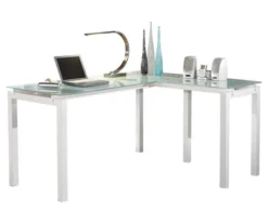 Baraga White L-Shaped Corner Desk -Home Furniture Store 810389269 8