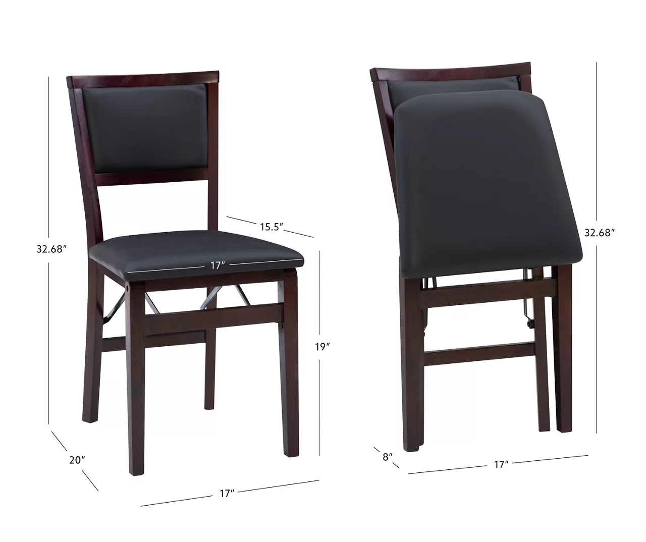 Brown Classic Open Back Folding Chairs, 2-Pack Brown Classic Open Back Folding Chairs, 2-Pack -Home Furniture Store 810389460 A7