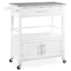 White Double Door Kitchen Cart With Granite Top -Home Furniture Store 810389516 1