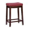 24" Brooke Red Saddle Counter Stool -Home Furniture Store 810389538 1