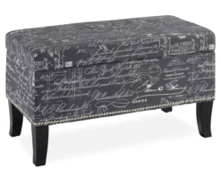 Claudia Gray Script Storage Ottoman