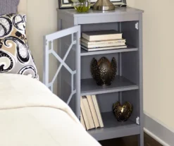 Ava Gray Geometric Single Door Cabinet -Home Furniture Store 810389657 1 1