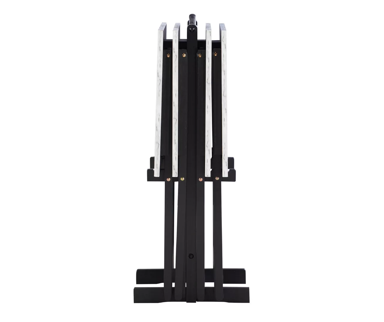 Davis White Faux Marble Tray Tables with Stand, 5-Piece Set Davis White Faux Marble Tray Tables With Stand, 5-Piece Set -Home Furniture Store 810389673 A0 4