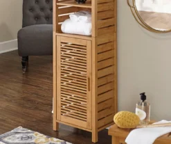 Pierce Bamboo 3-Shelf Tall Cabinet -Home Furniture Store 810389688 3