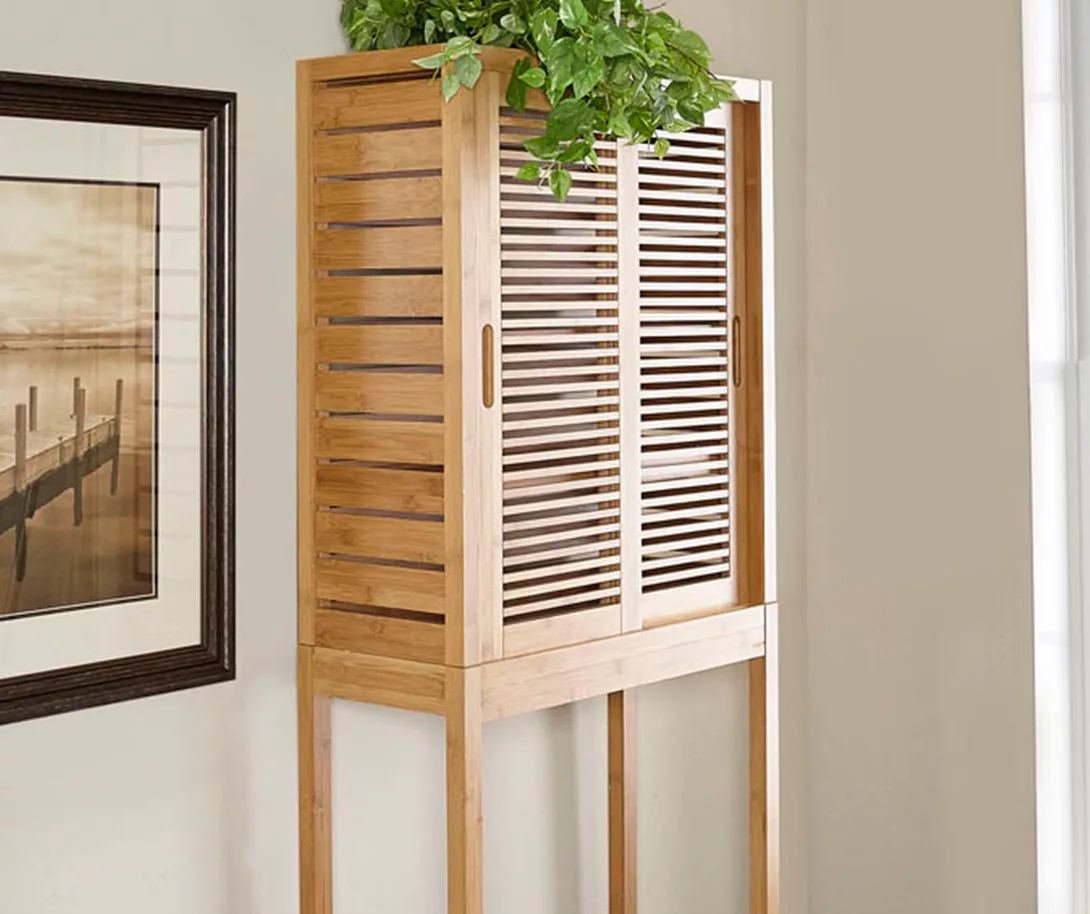 Pierce Bamboo 2-Door Over-The-Toilet Space Saver Pierce Bamboo 2-Door Over-The-Toilet Space Saver -Home Furniture Store 810389689 3