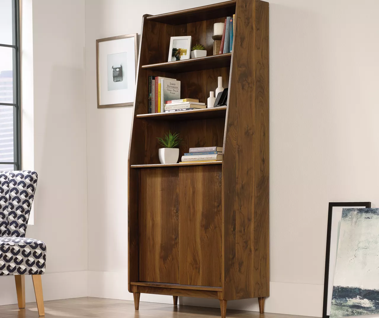 Harvey Park Dark Brown 3-Shelf Wide Bookcase Harvey Park Dark Brown 3-Shelf Wide Bookcase -Home Furniture Store 810406224 2