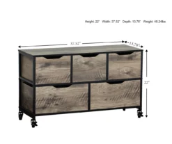 Rustic Rolling 5-Bin Storage Organizer -Home Furniture Store 810410317 A7
