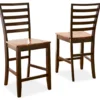 Abaco Brown Ladder Back Counter Stools, 2-Pack