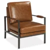 Peacemaker Brown Faux Leather Accent Chair -Home Furniture Store 810431436 2