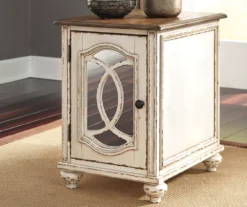 Realyn White & Brown Two-Tone Chairside End Table 3 Realyn White & Brown Two-Tone Chairside End Table -Home Furniture Store 810458285