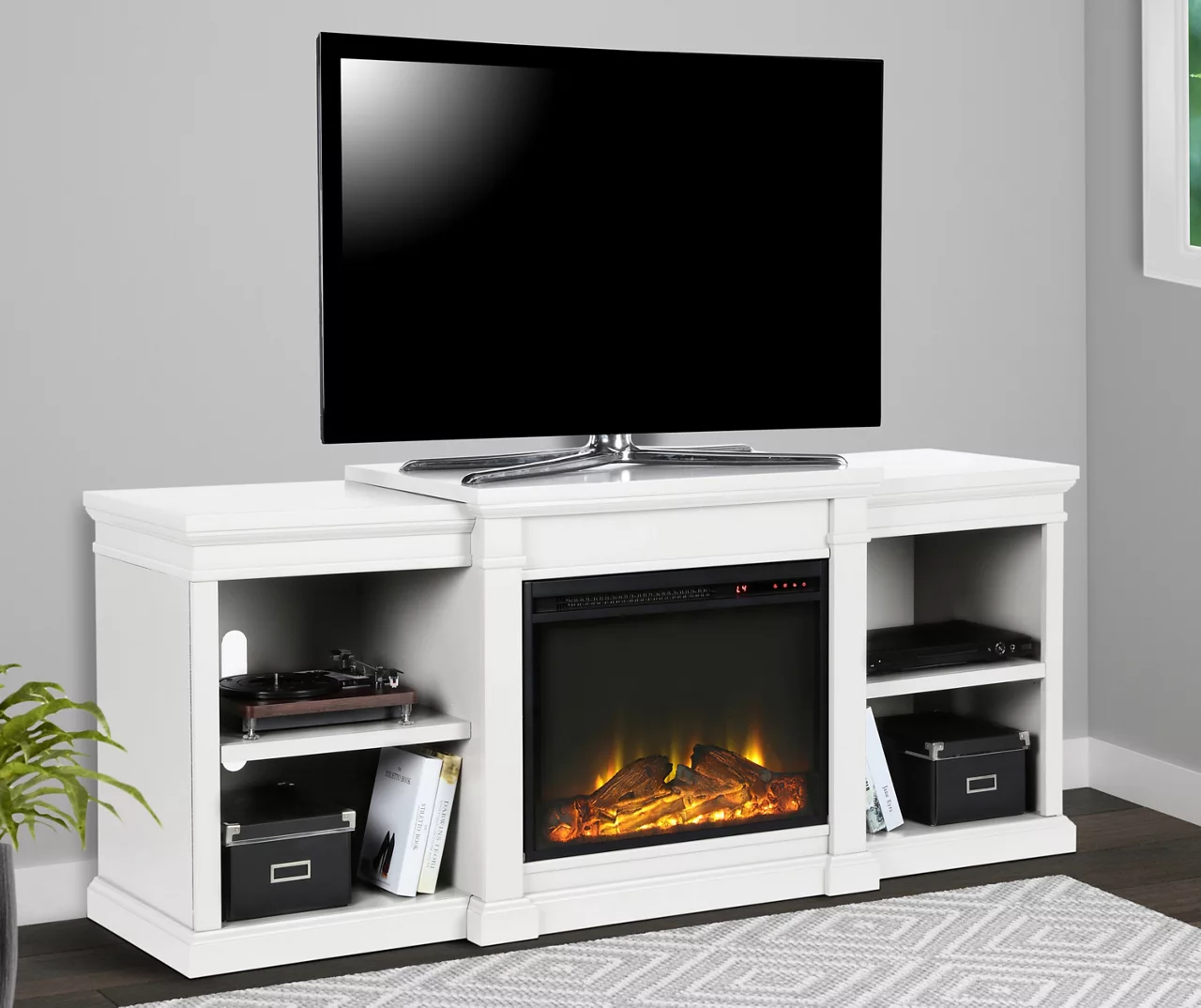 65" Wilton White Electric Fireplace Console 65" Wilton White Electric Fireplace Console -Home Furniture Store 810464999 1