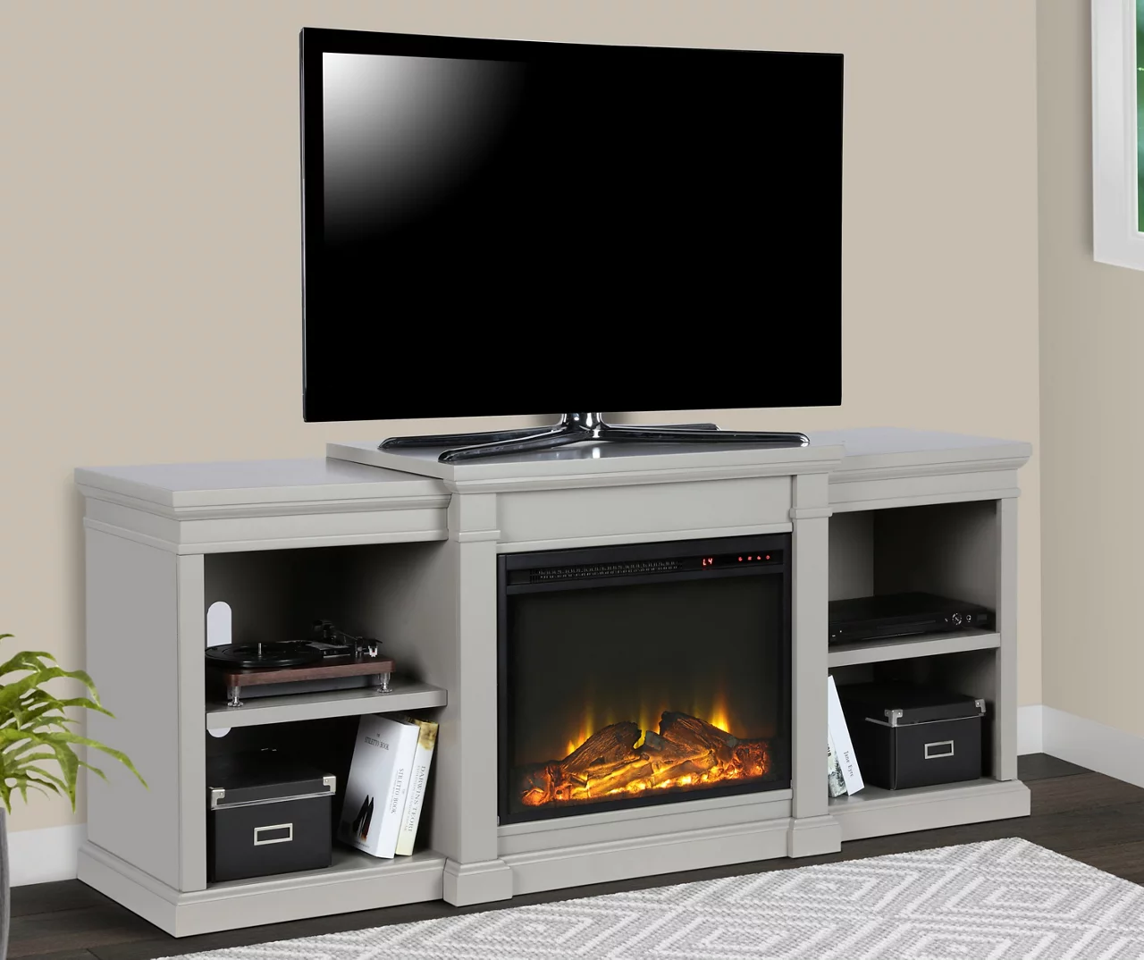 65" Wilton Gray Electric Fireplace Console 65" Wilton Gray Electric Fireplace Console -Home Furniture Store 810465000 1