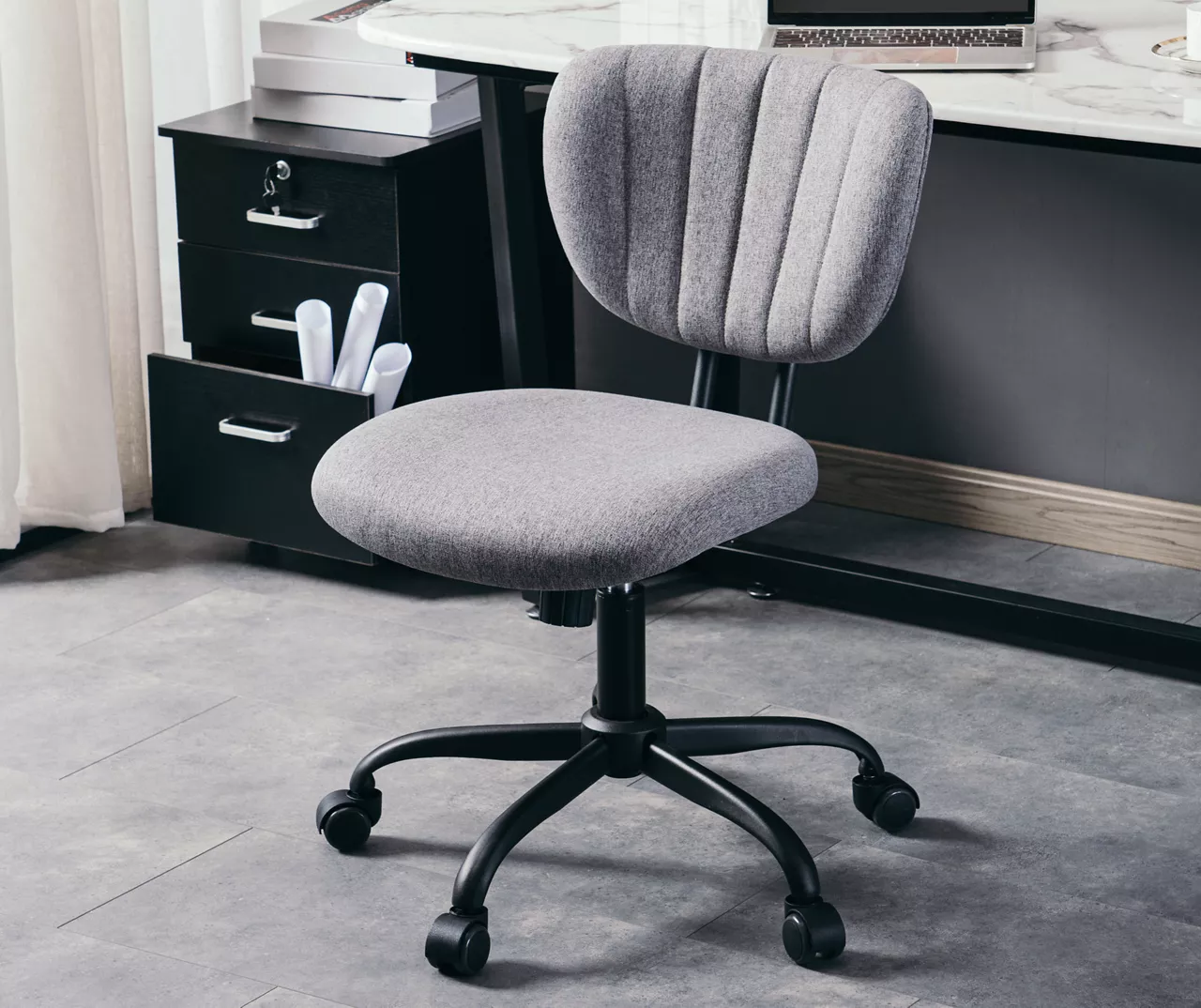Gray Fabric Office Chair Gray Fabric Office Chair -Home Furniture Store 810465634