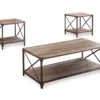 Rustic Metal & Wood 3-Piece Occasional Table Set -Home Furniture Store 810499786 2