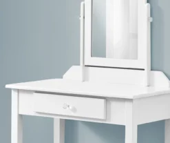 White Wood Vanity With Mirror -Home Furniture Store 810502793 4
