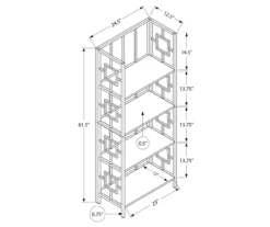 Black Square 4-Shelf Bookcase -Home Furniture Store 810502794 3