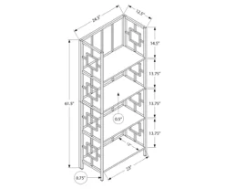 Dark Taupe Square 4-Shelf Open Bookcase -Home Furniture Store 810512901 3