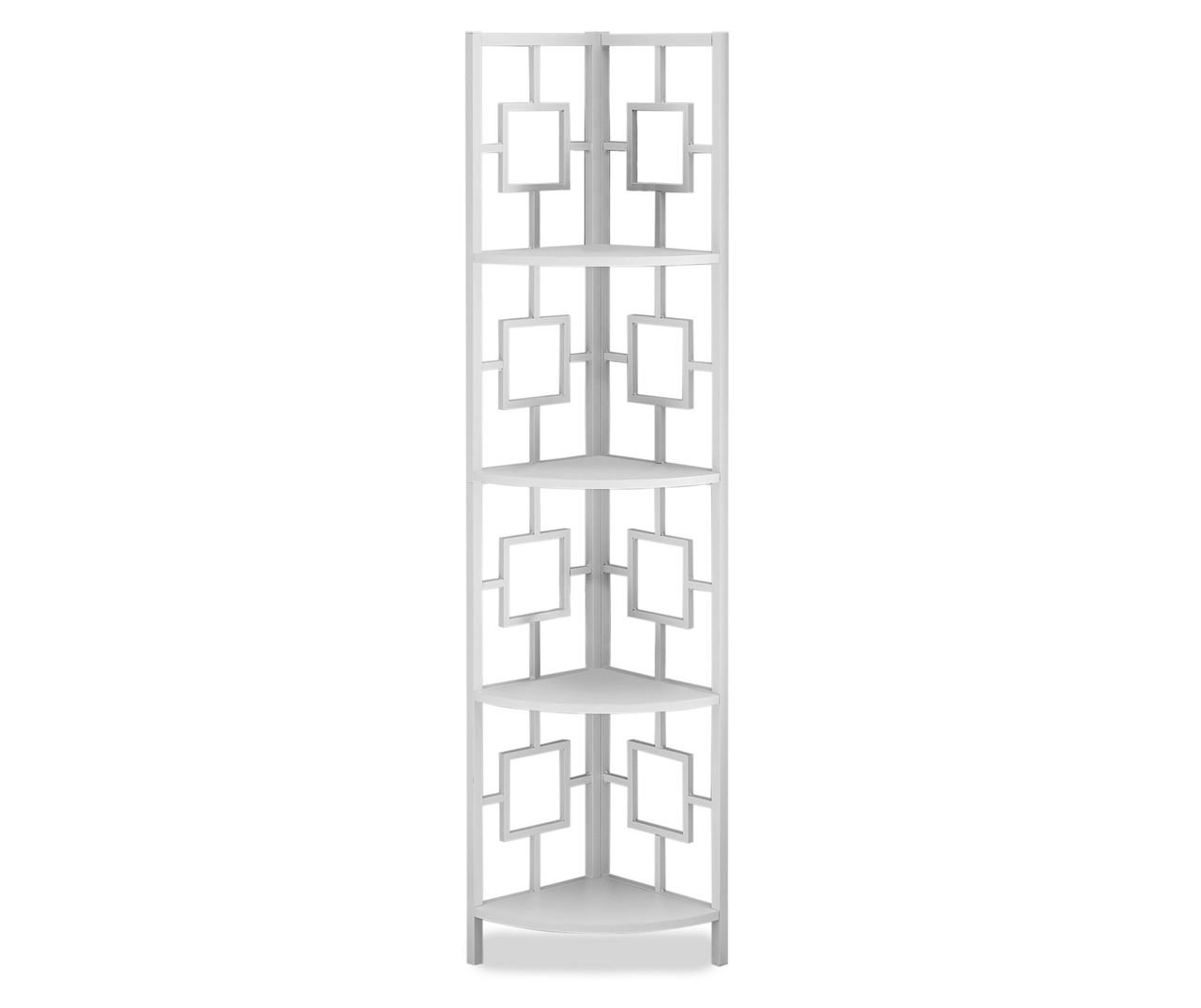 White Square 4-Shelf Corner Bookcase White Square 4-Shelf Corner Bookcase -Home Furniture Store 810512902 2