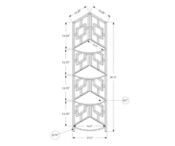 White Square 4-Shelf Corner Bookcase 4 White Square 4-Shelf Corner Bookcase -Home Furniture Store 810512902 3