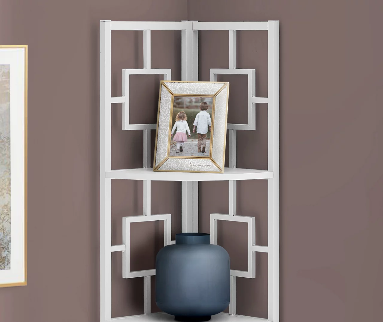White Square 4-Shelf Corner Bookcase White Square 4-Shelf Corner Bookcase -Home Furniture Store 810512902 4