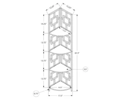 Espresso Square 4-Shelf Corner Bookcase -Home Furniture Store 810512903 3