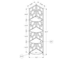 Black Square 4-Shelf Corner Bookcase -Home Furniture Store 810512905 3