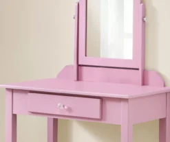 Pink Vanity Table With Mirror -Home Furniture Store 810512906 4