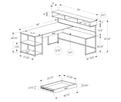 Monarch L-Shaped Corner Desk With Hutch -Home Furniture Store 810512935 3