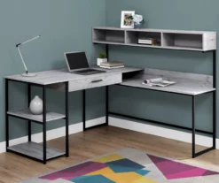 Monarch L-Shaped Corner Desk With Hutch -Home Furniture Store 810512937 1