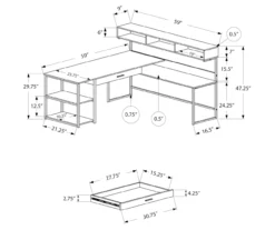 Monarch L-Shaped Corner Desk With Hutch -Home Furniture Store 810512937 3