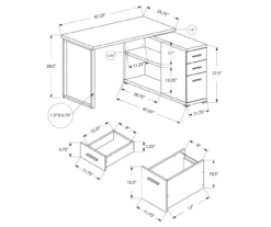 Gray Reversible L-Shaped Corner Desk -Home Furniture Store 810512938 3