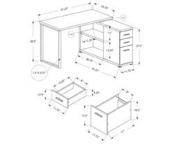 Dark Taupe Reversible L-Shaped Corner Desk -Home Furniture Store 810512939 3