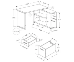 White Reversible L-Shaped Corner Desk 4 White Reversible L-Shaped Corner Desk -Home Furniture Store 810512940 3