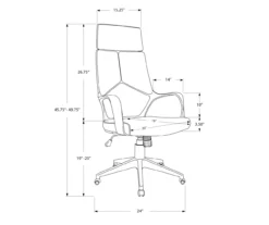 White & Gray Executive Office Chair -Home Furniture Store 810512972 11