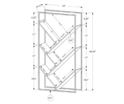 Dark Taupe 5-Shelf Slanted Bookcase -Home Furniture Store 810512986 3
