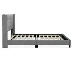 Gray Upholstered Shelter Wingback Queen Bed 15 Gray Upholstered Shelter Wingback Queen Bed -Home Furniture Store 810513491 14