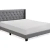 Gray Upholstered Shelter Wingback Queen Bed -Home Furniture Store 810513491 2