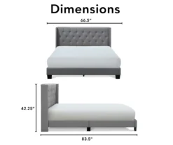 Gray Upholstered Shelter Wingback Queen Bed 7 Gray Upholstered Shelter Wingback Queen Bed -Home Furniture Store 810513491 6