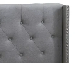 Gray Upholstered Shelter Wingback Queen Bed 8 Gray Upholstered Shelter Wingback Queen Bed -Home Furniture Store 810513491 7