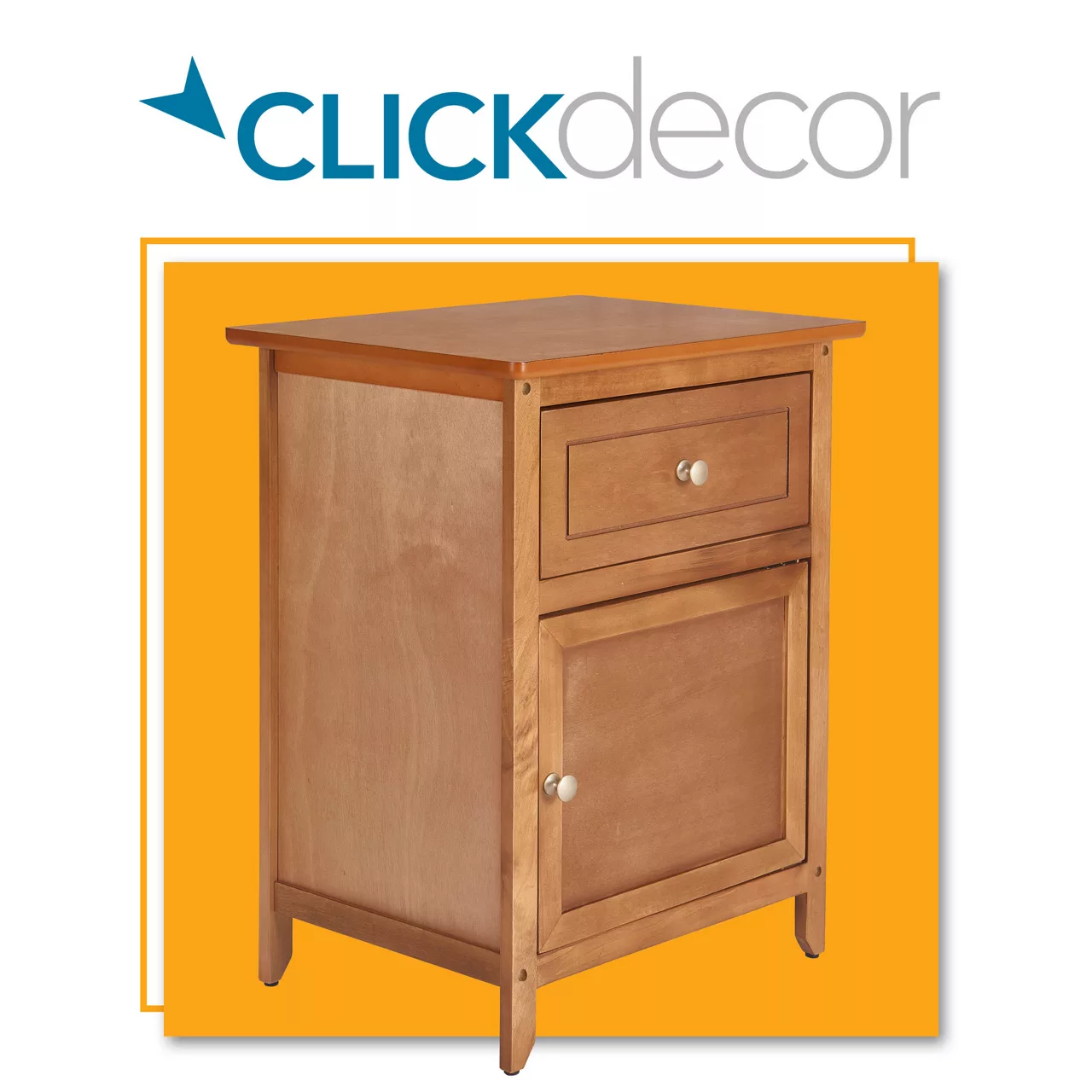 Alcott Light Brown Side Table with Drawer Alcott Light Brown Side Table With Drawer -Home Furniture Store 810513518