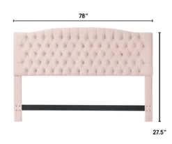 French Blush Pink Celeste Upholstered King Headboard -Home Furniture Store 810513528 3