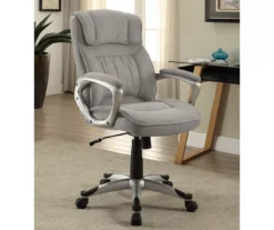Glacial Gray Linen Executive Office Chair -Home Furniture Store 810513550 3