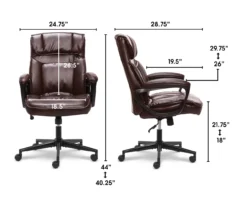 Hannah Brown Bonded Leather Office Chair -Home Furniture Store 810513551 3