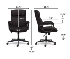Hannah Charcoal Gray Microfiber Office Chair 20 Hannah Charcoal Gray Microfiber Office Chair -Home Furniture Store 810513553 3