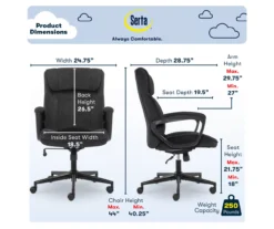 Hannah Charcoal Gray Microfiber Office Chair 13 Hannah Charcoal Gray Microfiber Office Chair -Home Furniture Store 810513553 A0 3