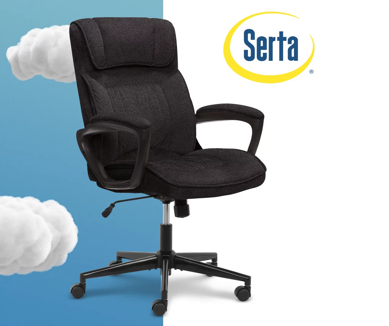 Hannah Charcoal Gray Microfiber Office Chair Hannah Charcoal Gray Microfiber Office Chair -Home Furniture Store 810513553