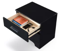 Black Hudson 2-Drawer Wood Nightstand -Home Furniture Store 810513557 7