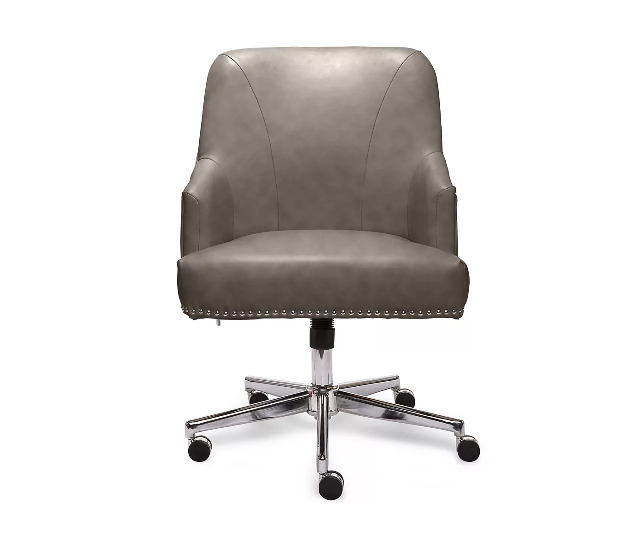 Leighton Gray Memory Foam Bonded Leather Office Chair Leighton Gray Memory Foam Bonded Leather Office Chair -Home Furniture Store 810513560 11